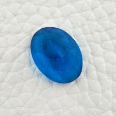 Topazio Azzurro Blu Svizzero Idrotermale Taglio Cupola Ovale Sfaccettata a Mano Gemma Sciolta 16X12X7-8mm 8,50 Carati 1pz