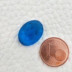 Topazio Azzurro Blu Svizzero Idrotermale Taglio Cupola Ovale Sfaccettata a Mano Gemma Sciolta 16X12X7-8mm 8,50 Carati 1pz