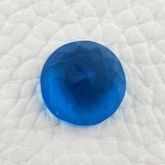 Topazio Azzurro Blu Svizzero Idrotermale Taglio Cupola Tondo Sfaccettata a Mano Gemma Sciolta 14X14X9mm 9,75 Carati 1pz