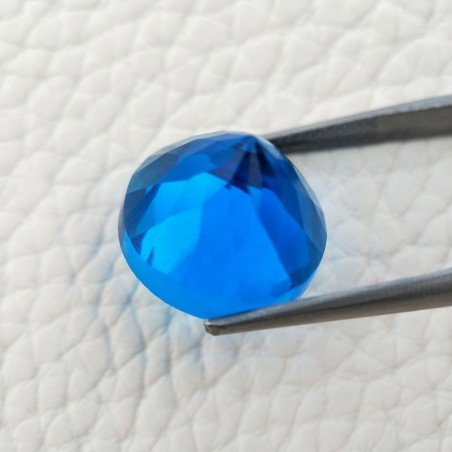 Topazio Azzurro Blu Svizzero Idrotermale Taglio Cupola Tondo Sfaccettata a Mano Gemma Sciolta 16X16X10-11mm 14,00 Carati 1pz