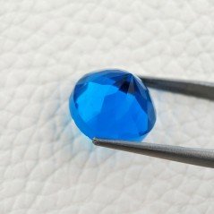 Topazio Azzurro Blu Svizzero Idrotermale Taglio Cupola Tondo Sfaccettata a Mano Gemma Sciolta 15X15X10-11mm 14,50 Carati 1pz