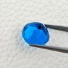 Topazio Azzurro Blu Svizzero Idrotermale Taglio Cupola Tondo Sfaccettata a Mano Gemma Sciolta 15X15X10-11mm 14,50 Carati 1pz