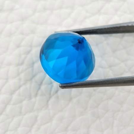 Topazio Azzurro Blu Svizzero Idrotermale Taglio Cupola Tondo Sfaccettata a Mano Gemma Sciolta 13X13X10mm 10,00 Carati 1pz