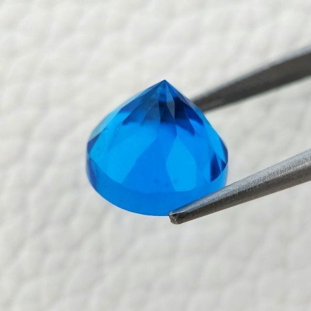 Topazio Azzurro Blu Svizzero Idrotermale Taglio Cupola Tondo Sfaccettata a Mano Gemma Sciolta 13X13X10mm 10,00 Carati 1pz