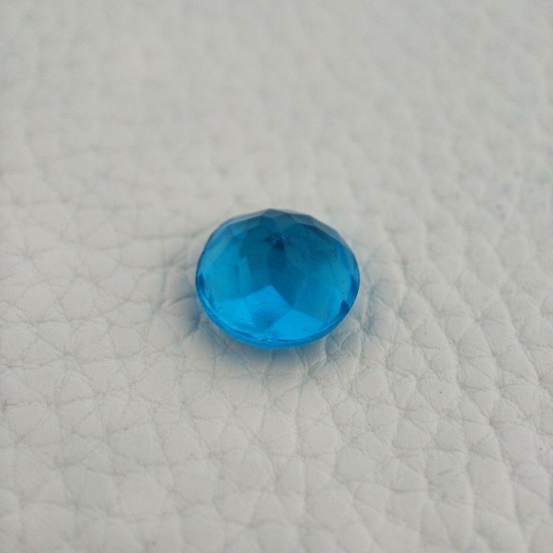 Tormalina Neon Idrotermale Taglio Tondo Sfaccettata a Mano Gemma Sciolta 12X12X7mm 6,55 Carati 1pz