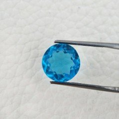 Tormalina Neon Idrotermale Taglio Tondo Sfaccettata a Mano Gemma Sciolta 12X12X7mm 6,55 Carati 1pz
