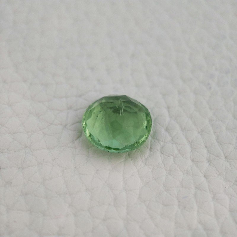 Tormalina Verde Idrotermale Taglio Tondo Sfaccettata a Mano Gemma Sciolta 12X12X7mm 5,95 Carati 1pz