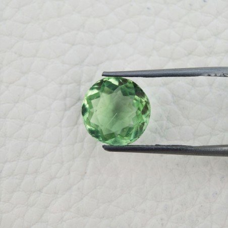 Tormalina Verde Idrotermale Taglio Tondo Sfaccettata a Mano Gemma Sciolta 12X12X7mm 5,95 Carati 1pz