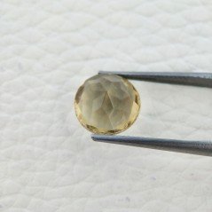 Tormalina Gialla Idrotermale Taglio Tondo Sfaccettata a Mano Gemma Sciolta 12X12X7mm 5,40 Carati 1pz