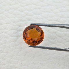 Tormalina Arancia Idrotermale Taglio Tondo Sfaccettata a Mano Gemma Sciolta 11X11X8mm 5,70 Carati 1pz