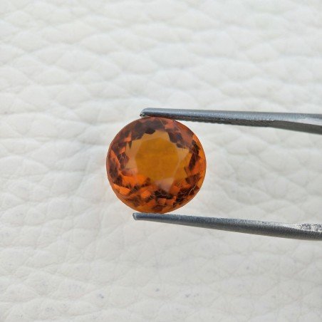 Tormalina Arancia Idrotermale Taglio Tondo Sfaccettata a Mano Gemma Sciolta 11X11X8mm 5,70 Carati 1pz