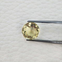 Tormalina Gialla Idrotermale Taglio Tondo Sfaccettata a Mano Gemma Sciolta 11X11X8mm 5,50 Carati 1pz