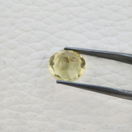 Tormalina Gialla Idrotermale Taglio Tondo Sfaccettata a Mano Gemma Sciolta 11X11X8mm 5,50 Carati 1pz