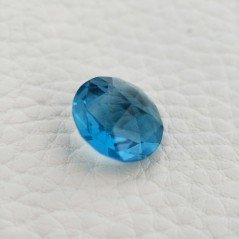 Topazio Azzurro Blu Londra Idrotermale Taglio Tondo Sfaccettata a Mano Gemma Sciolta 14X14X8mm 7,00 Carati 1pz