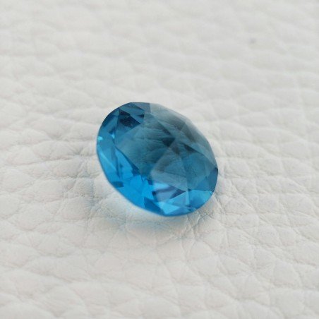 Topazio Azzurro Blu Londra Idrotermale Taglio Tondo Sfaccettata a Mano Gemma Sciolta 14X14X8mm 7,00 Carati 1pz