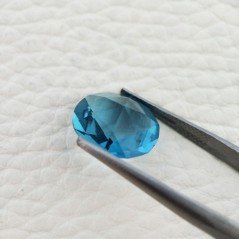 Topazio Azzurro Blu Londra Idrotermale Taglio Tondo Sfaccettata a Mano Gemma Sciolta 14X14X8mm 7,00 Carati 1pz