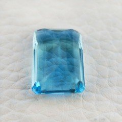 Acquamarina Idrotermale Taglio Smeraldo Ottagono Sfaccettata a Mano Gemma Sciolta 18X13X9mm 16,30 Carati 1pz