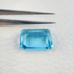 Acquamarina Idrotermale Taglio Smeraldo Ottagono Sfaccettata a Mano Gemma Sciolta 18X13X9mm 16,30 Carati 1pz