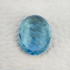 Acquamarina Idrotermale Taglio Ovale Sfaccettata a Mano Gemma Sciolta 20X15X8mm 14,20 Carati 1pz