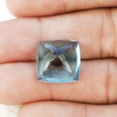 Acquamarina Idrotermale Taglio Cuscino Sfaccettata a Mano Gemma Sciolta 15X15X7-8mm 12,95 Carati 1pz