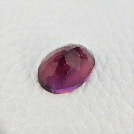 Tormalina Rubellite Idrotermale Taglio Cupola Ovale Sfaccettata a Mano Gemma Sciolta 18X13X9mm 12,00 Carati 1pz