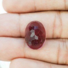 Tormalina Rubellite Idrotermale Taglio Cupola Ovale Sfaccettata a Mano Gemma Sciolta 18X13X9mm 12,00 Carati 1pz