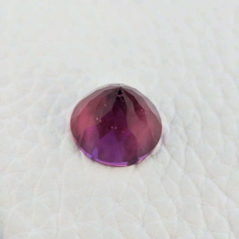 Tormalina Rubellite Idrotermale Taglio Cupola Tondo Sfaccettata a Mano Gemma Sciolta 14X14X9-10mm 9,15 Carati 1pz