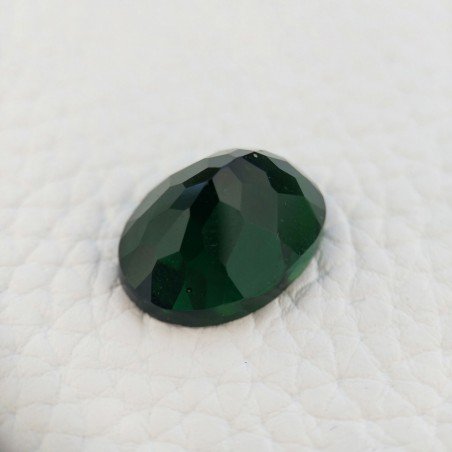 Tormalina Verde Idrotermale Taglio Cupola Ovale Sfaccettata a Mano Gemma Sciolta 17X12X7mm 9,00+ Carati 1pz