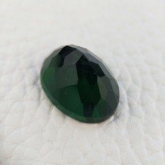 Tormalina Verde Idrotermale Taglio Cupola Ovale Sfaccettata a Mano Gemma Sciolta 17X13X10mm 11,00+ Carati 1pz
