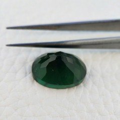 Tormalina Verde Idrotermale Taglio Cupola Ovale Sfaccettata a Mano Gemma Sciolta 16X11X8-9mm 8,80 Carati 1pz