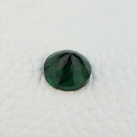 Tormalina Verde Idrotermale Taglio Cupola Tondo Sfaccettata a Mano Gemma Sciolta 13X13X8mm 8,65 Carati 1pz
