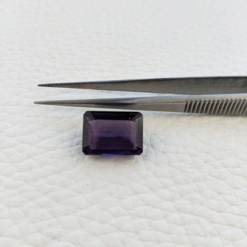 Ametista Africana Idrotermale Taglio Smeraldo Ottagono Sfaccettata a Mano Gemma Sciolta 14X10X7mm 8,10 Carati 1pz