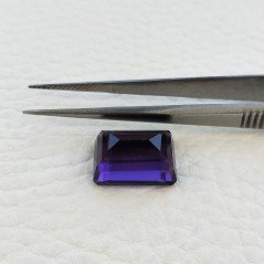 Ametista Africana Idrotermale Taglio Smeraldo Ottagono Sfaccettata a Mano Gemma Sciolta 14X10X7mm 8,10 Carati 1pz