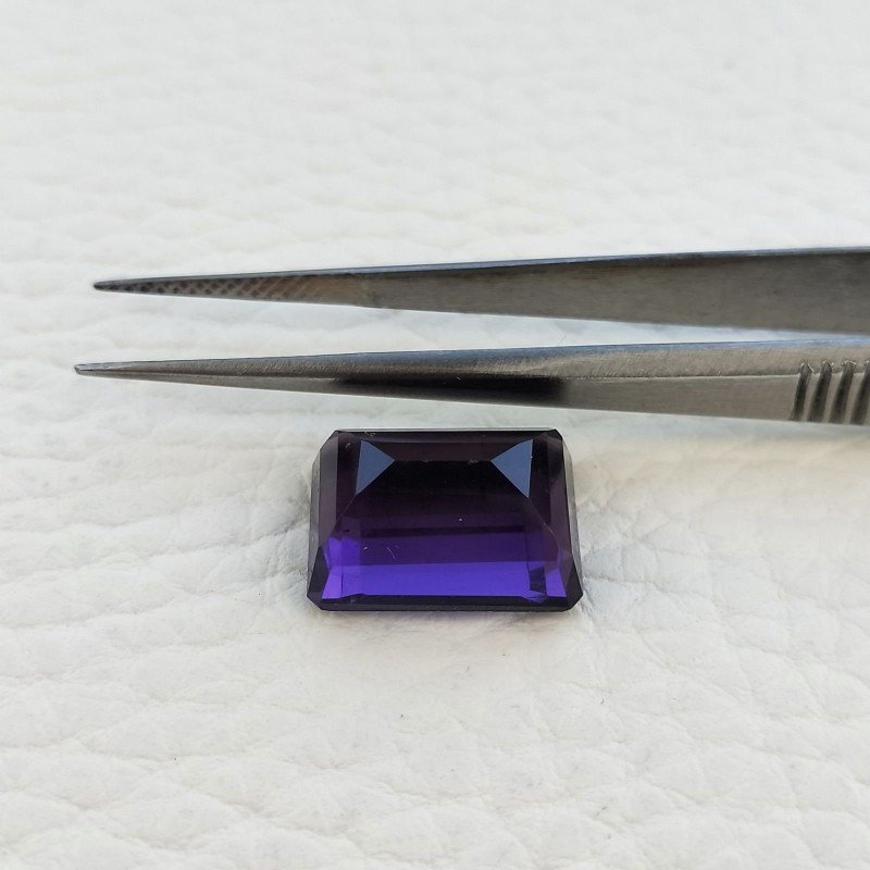Ametista Africana Idrotermale Taglio Smeraldo Ottagono Sfaccettata a Mano Gemma Sciolta 14X10X7mm 8,10 Carati 1pz