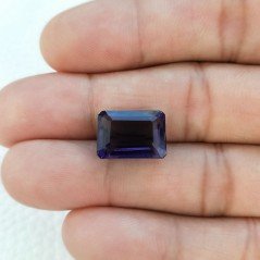 Ametista Africana Idrotermale Taglio Smeraldo Ottagono Sfaccettata a Mano Gemma Sciolta 14X10X7mm 8,10 Carati 1pz