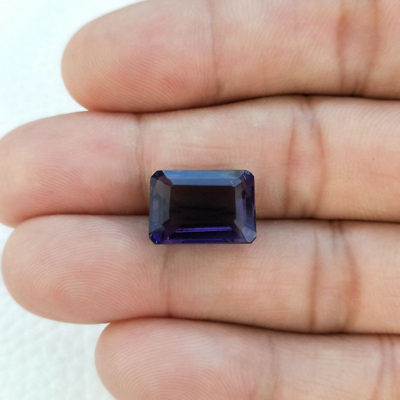 Ametista Africana Idrotermale Taglio Smeraldo Ottagono Sfaccettata a Mano Gemma Sciolta 14X10X7mm 8,10 Carati 1pz