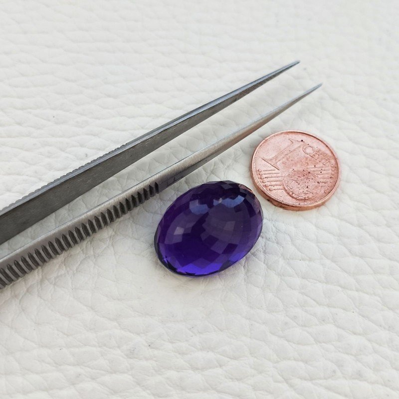 Ametista Africana Idrotermale Taglio Ovale Sfaccettata a Mano Gemma Sciolta 20X16X10mm 20,45 Carati 1pz Ametista Africana Idrotermale Taglio Ovale Sfaccettata a Mano Gemma Sciolta 20X16X10mm 20,45 Carati 1pz