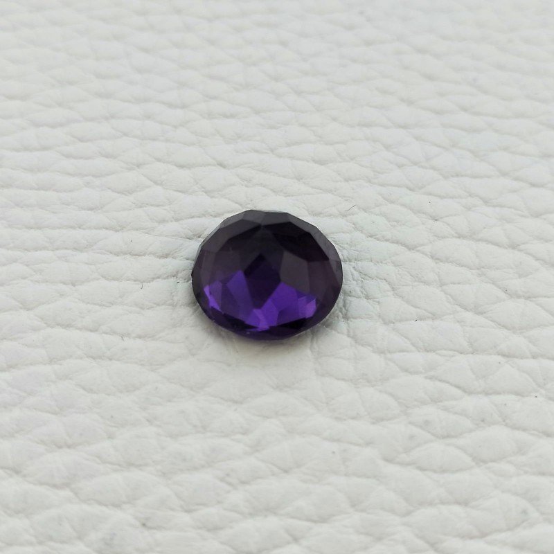 Ametista Africana Idrotermale Taglio Tondo Sfaccettata a Mano Gemma Sciolta 13X13X8mm 7,10 Carati 1pz