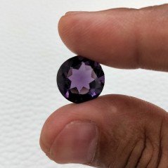 Ametista Africana Idrotermale Taglio Tondo Sfaccettata a Mano Gemma Sciolta 13X13X8mm 7,10 Carati 1pz