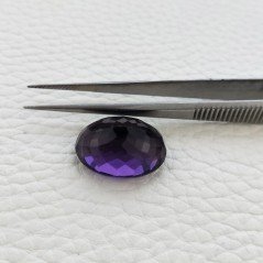 Ametista Africana Idrotermale Taglio Ovale Sfaccettata a Mano Gemma Sciolta 20X15X10mm 18,10 Carati 1pz