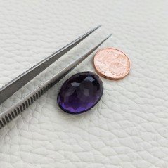 Ametista Africana Idrotermale Taglio Ovale Sfaccettata a Mano Gemma Sciolta 20X15X10mm 18,10 Carati 1pz