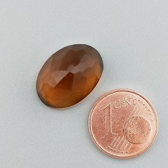 Topazio Citrino Idrotermale Taglio Cupola Ovale Sfaccettata a Mano Gemma Sciolta 16X12X8mm 8,00 Carati 1pz