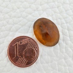 Topazio Citrino Idrotermale Taglio Cupola Ovale Sfaccettata a Mano Gemma Sciolta 16X12X8mm 8,00 Carati 1pz