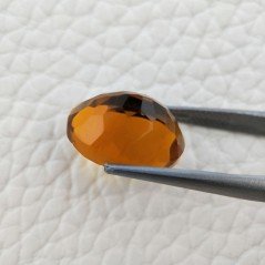 Topazio Citrino Idrotermale Taglio Cupola Ovale Sfaccettata a Mano Gemma Sciolta 16X12X8mm 8,00 Carati 1pz