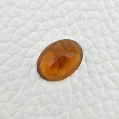 Topazio Citrino Idrotermale Taglio Cupola Ovale Sfaccettata a Mano Gemma Sciolta 16X12X6mm 7,25 Carati 1pz
