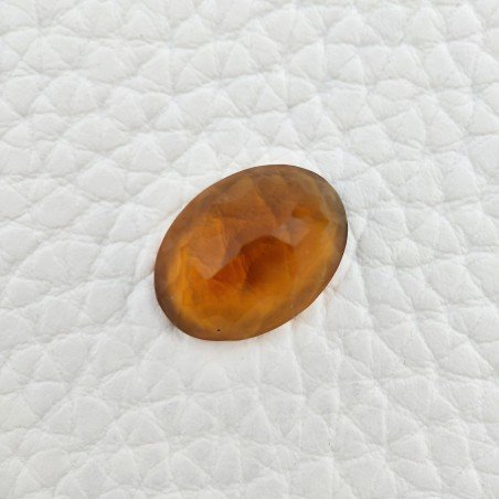 Topazio Citrino Idrotermale Taglio Cupola Ovale Sfaccettata a Mano Gemma Sciolta 16X12X6mm 7,25 Carati 1pz