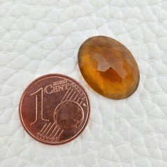 Topazio Citrino Idrotermale Taglio Cupola Ovale Sfaccettata a Mano Gemma Sciolta 16X12X6mm 7,25 Carati 1pz