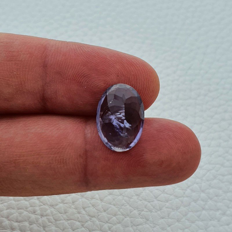 Iolite Naturale Taglio Ovale Sfaccettata Fatto a Mano Gemma Sciolta 15X11X7mm 6,70 Carati 1pz