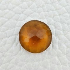 Topazio Citrino Idrotermale Taglio Cupola Tondo Sfaccettata a Mano Gemma Sciolta 14X14X6mm 8,60 Carati 1pz