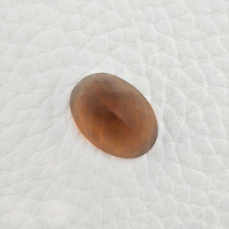 Topazio Citrino Idrotermale Taglio Cupola Ovale Sfaccettata a Mano Gemma Sciolta 17X12X9mm 11,40 Carati 1pz